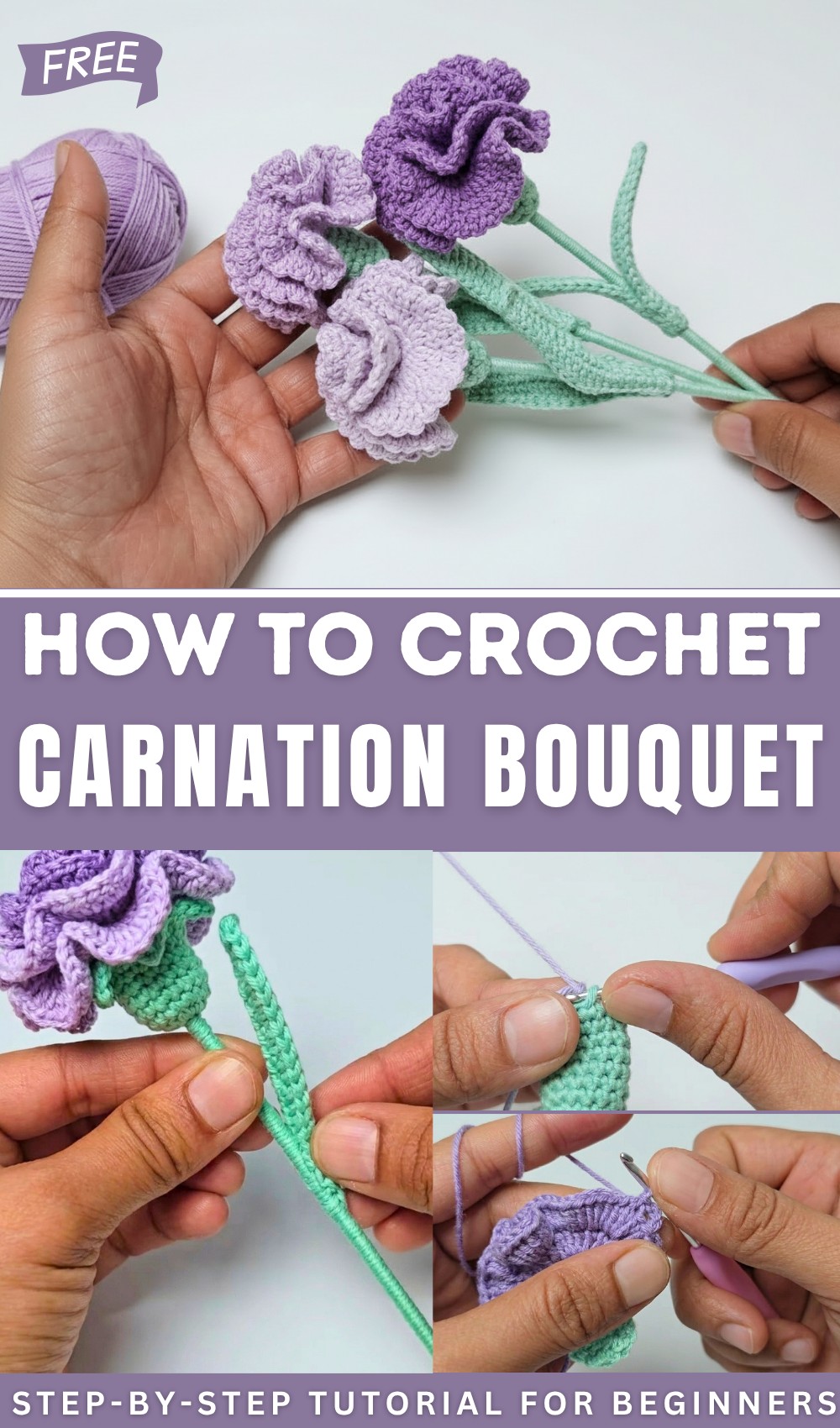 Crochet Carnation Bouquet Perfect DIY Gift for Flower Lovers! 1