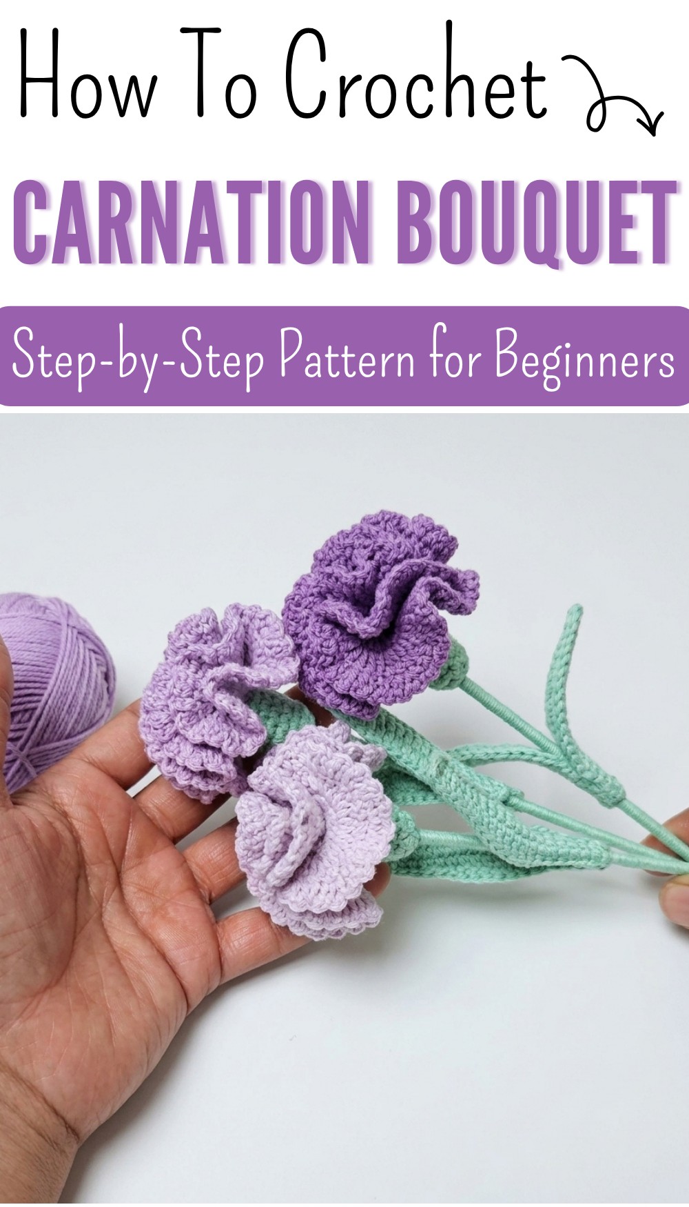 Crochet Carnation Bouquet Perfect DIY Gift for Flower Lovers! 9