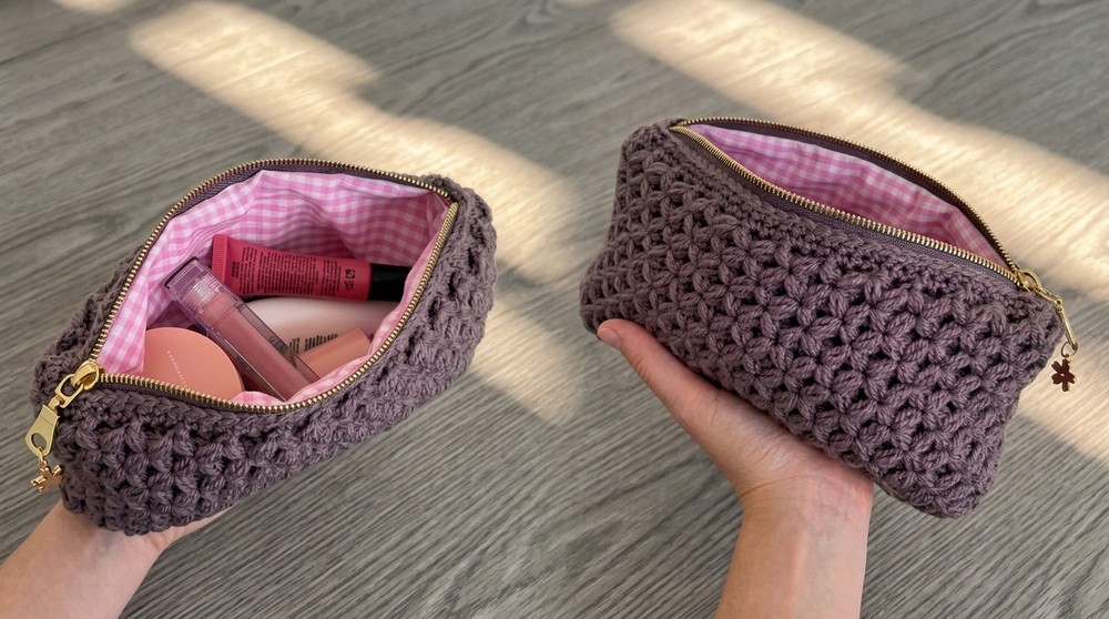 Crochet Flower Clutch Pouch Tutorial ♡ step by step 2