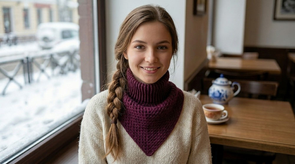 Crochet Granny Square CowlNeckwarmerShawl 2