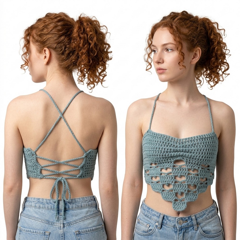 Crochet Heart Top Crochet Tutorial 9