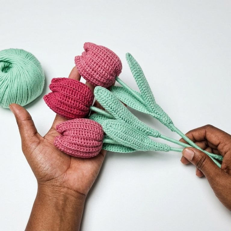 Crochet Tulip Flower Easy DIY Bouquet Gift Tutorial 9