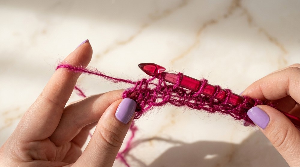 Crocheting my dream sweater with a fluffy, knitted look tutorial 3