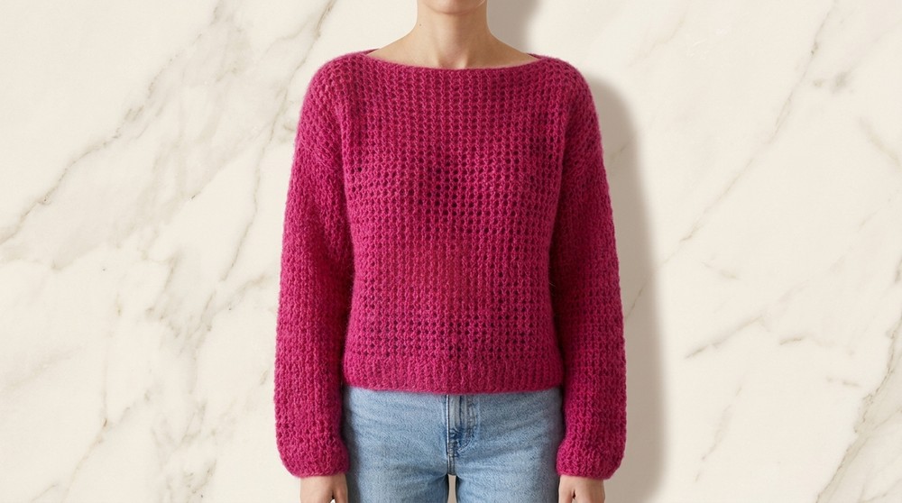 Crocheting my dream sweater with a fluffy, knitted look tutorial 7
