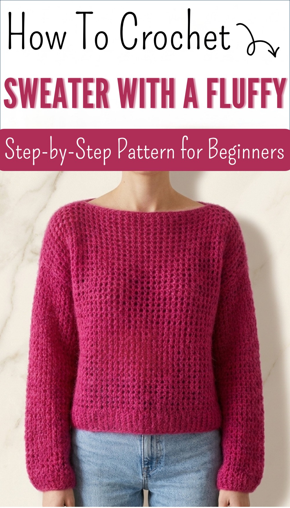 Crocheting my dream sweater with a fluffy, knitted look tutorial 8