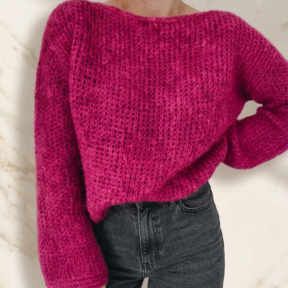 Crocheting my dream sweater with a fluffy, knitted look tutorial 9