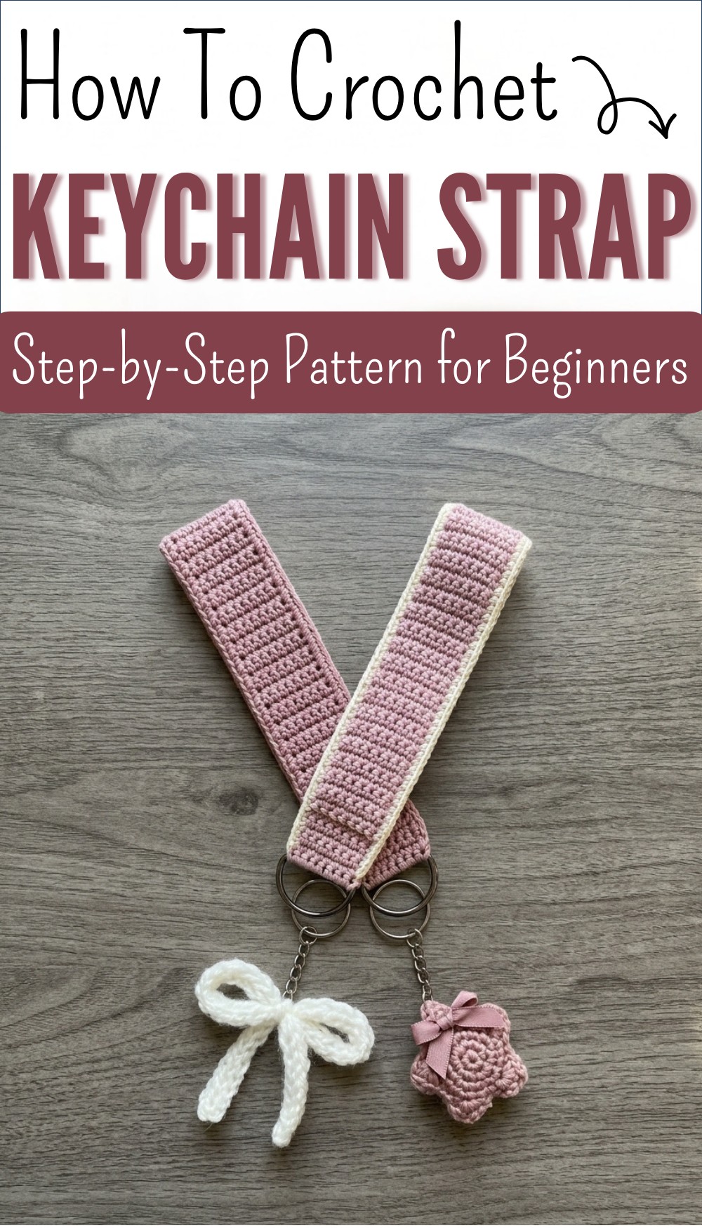 Easy Crochet Keychain Strap Tutorial LuluLemon inspired crochet strap tutorial - beginner friendly 8
