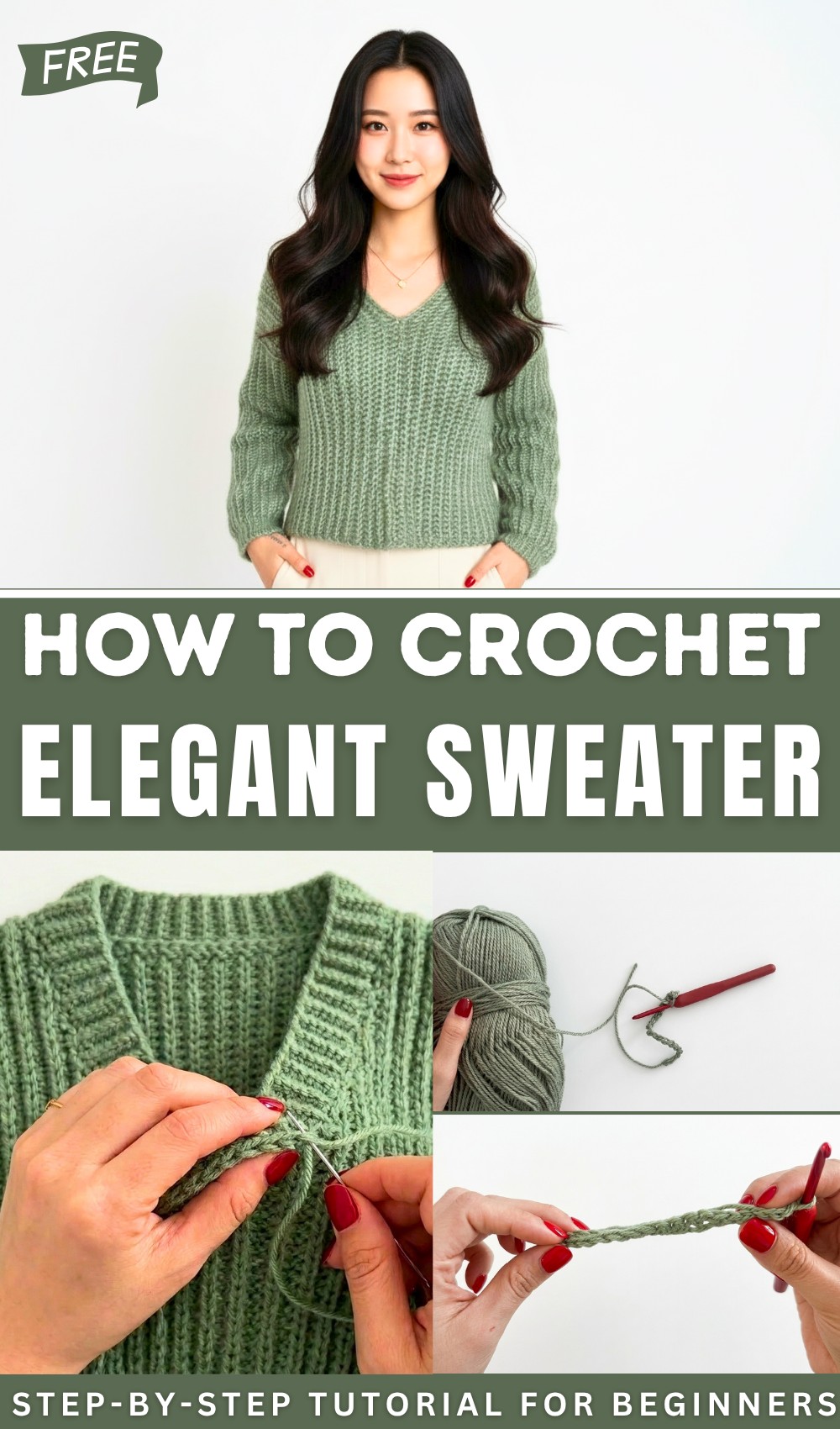 Easy and elegant crochet sweater (step-by-step tutorial) 1