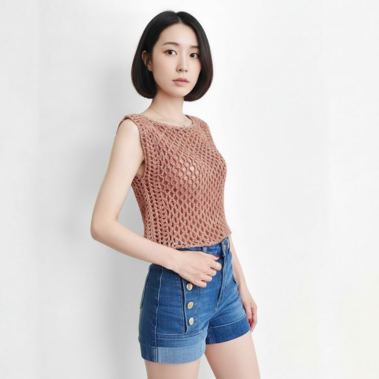 Easy and quick crochet mesh top, suitable for beginners - easy crochet top 8