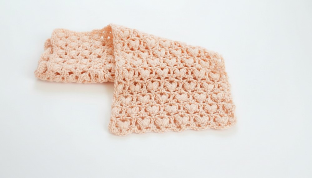 How to Crochet Lace Scarf with Puff Stitches Designs, Crochet Video Tutorial 2