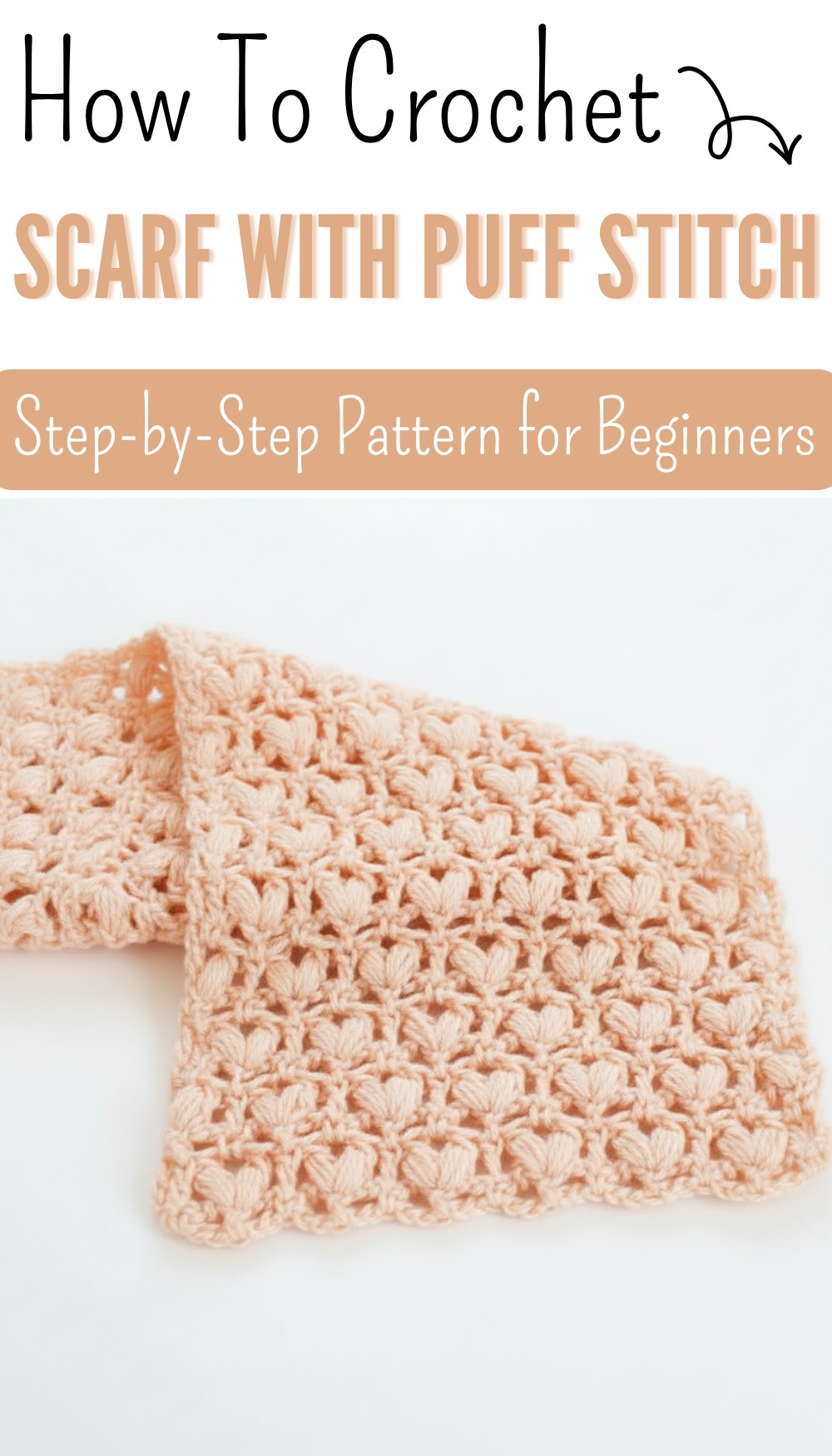 How to Crochet Lace Scarf with Puff Stitches Designs, Crochet Video Tutorial 7