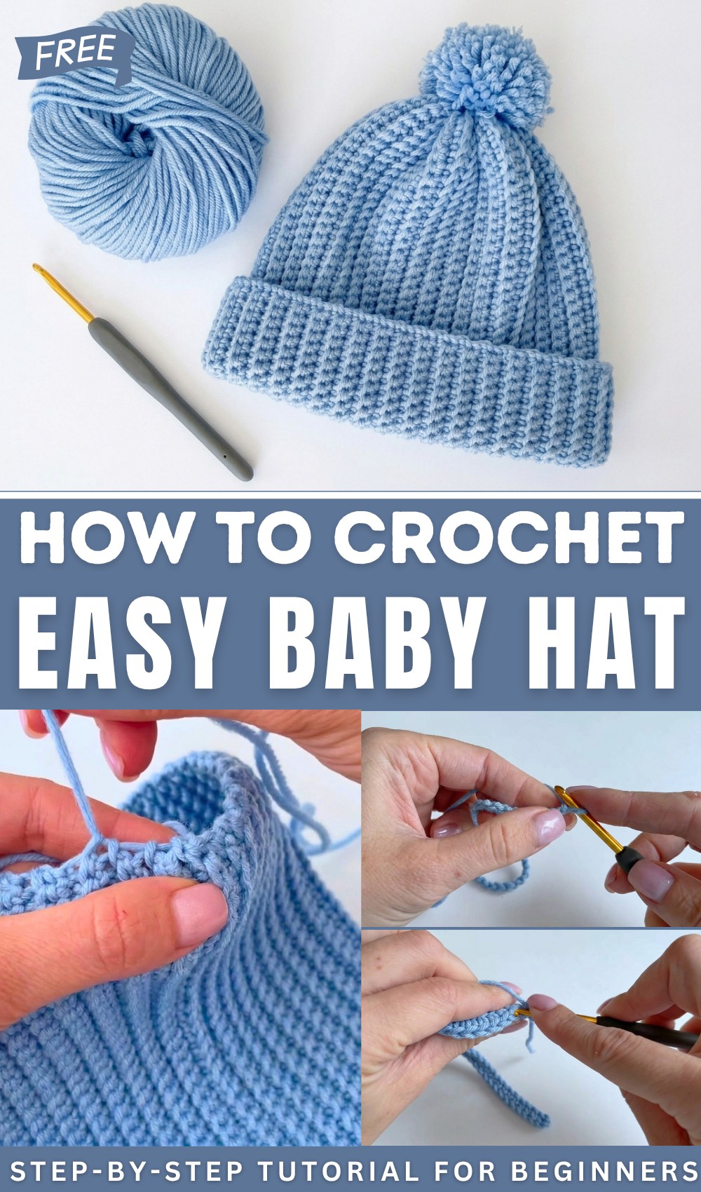 How to Crochet a Baby Hat Step by Step Learn in 3-Minute Video 1