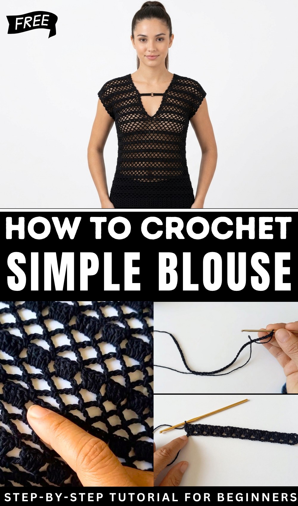 Isa blouse in simple and easy crochet, piece 1 1