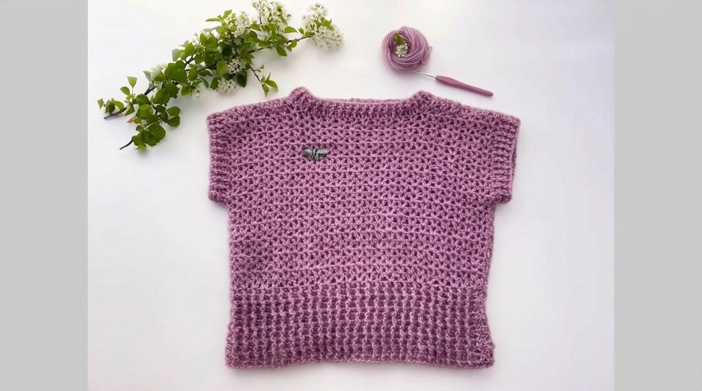 Lilac crochet sweater - easy handmade crochet tutorial 8