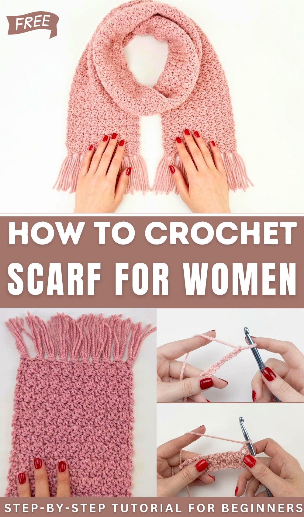Simple Crochet Scarf for Women Easy Scarf Crochet Pattern 1