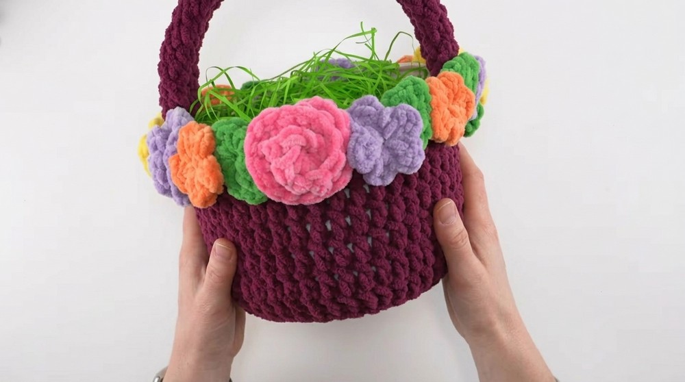Spring Floral CROCHET BASKET (Cute Easter DIY!) 2