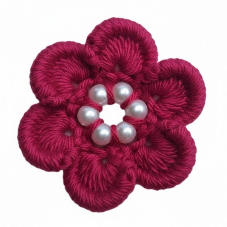 Spring Flower Crochet Bloom Puff Stitch + Pearls = Pure Magic 8