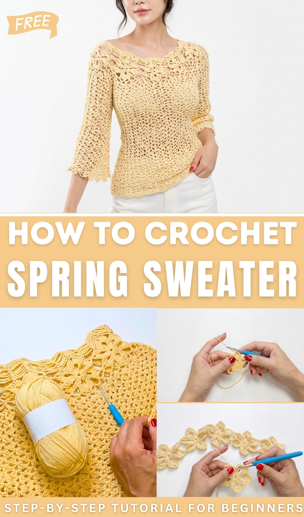 Spring crochet sweater 1