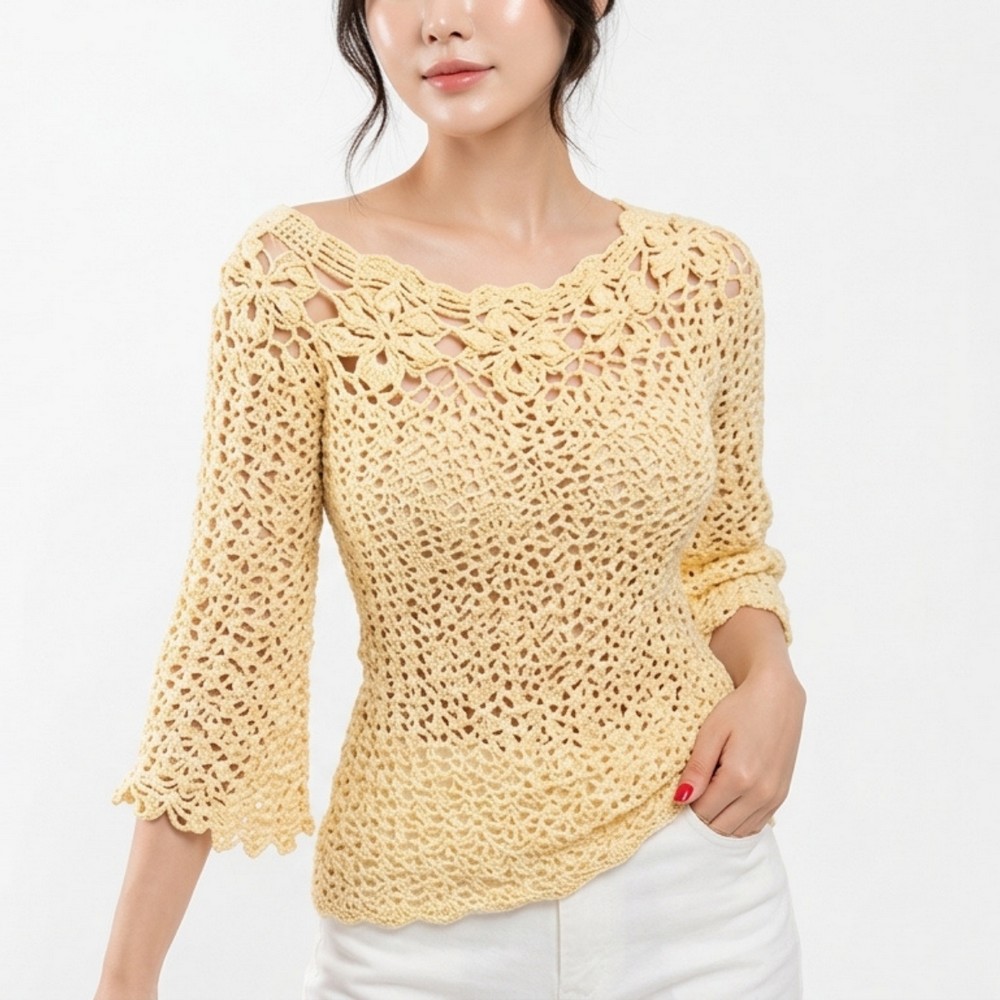 Spring crochet sweater 8
