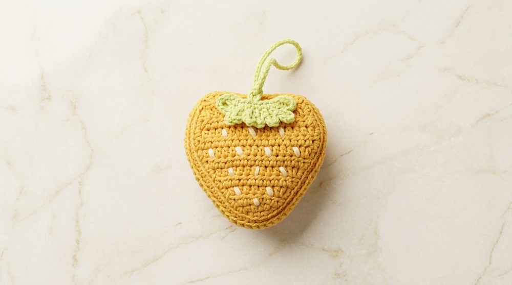 Strawberry Crochet Charm That Turns Into a Cup Holder 6