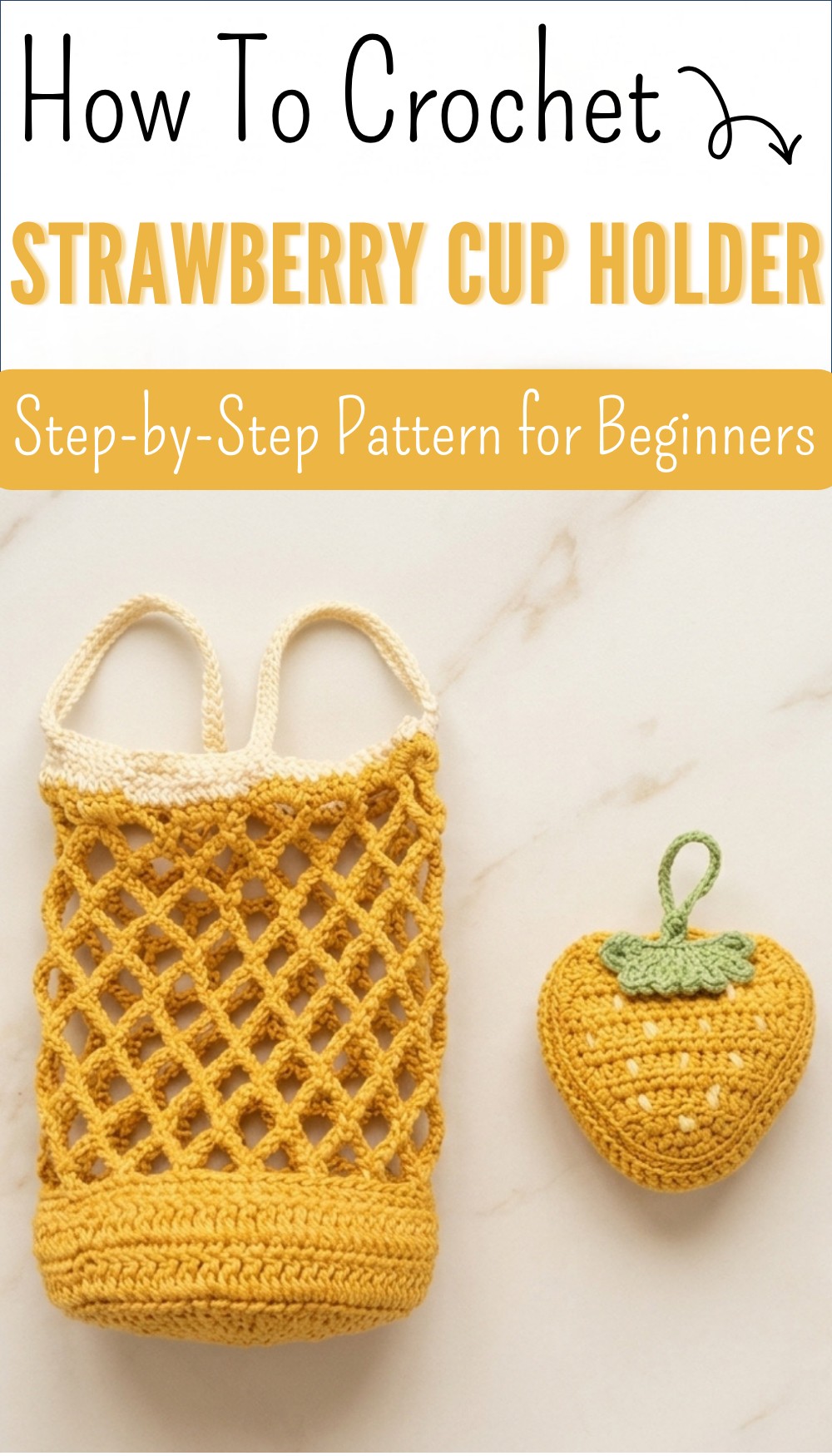 Strawberry Crochet Charm That Turns Into a Cup Holder 7