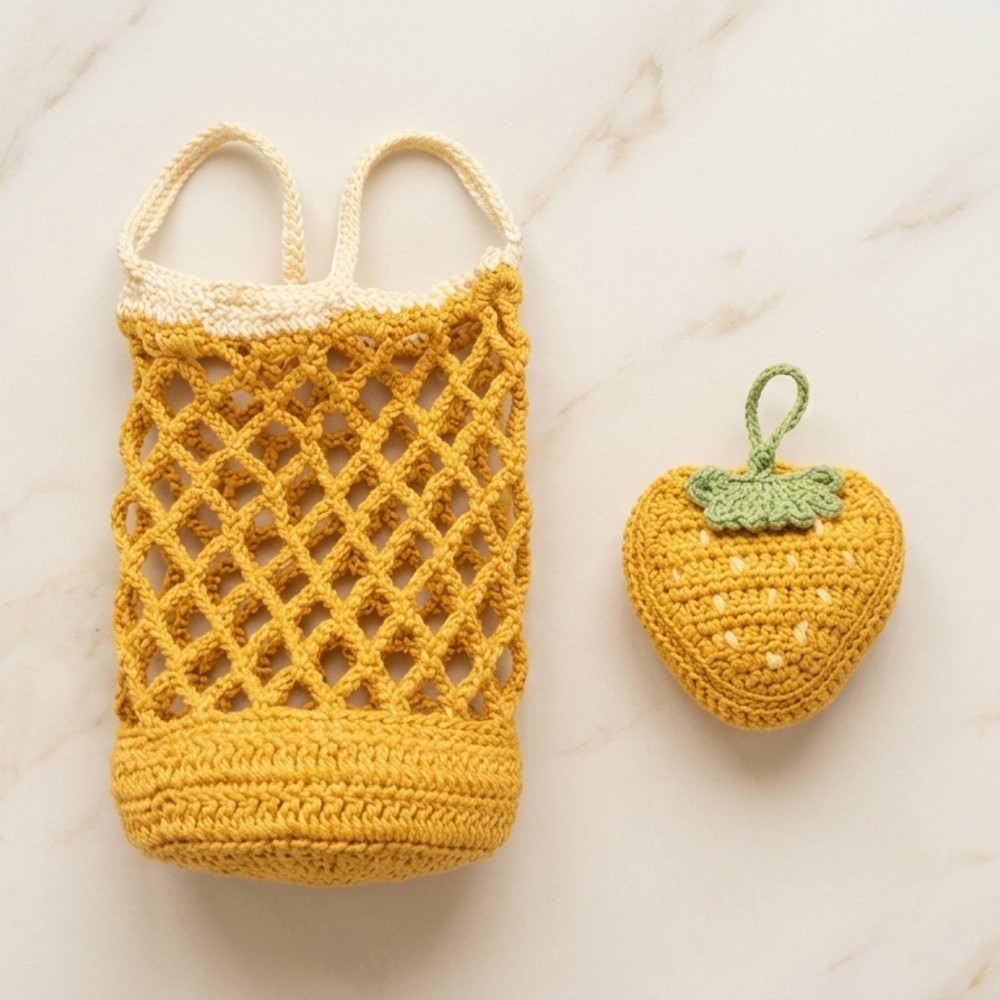 Strawberry Crochet Charm That Turns Into a Cup Holder 8