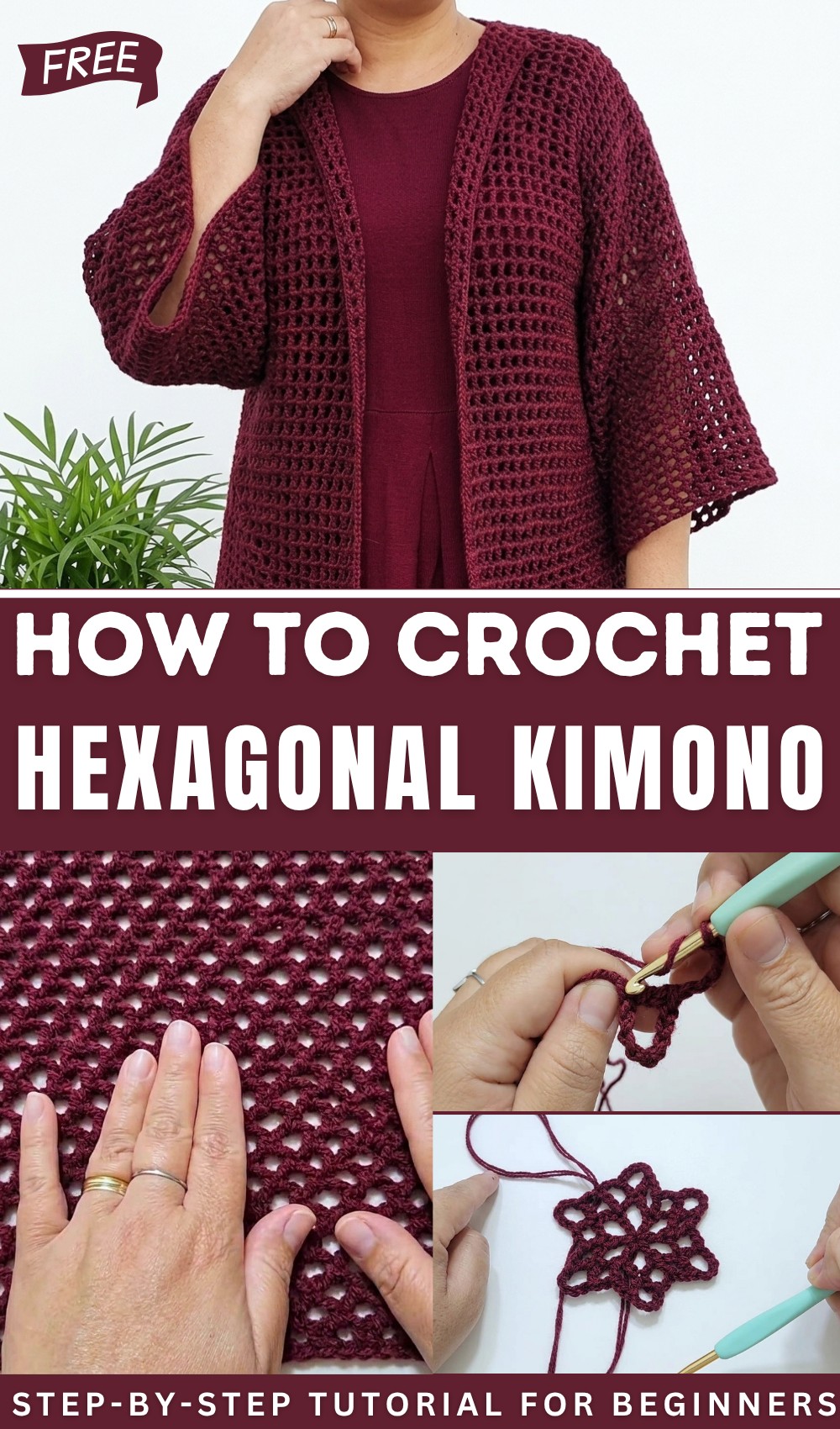 Super easy to make hexagonal crochet kimono 1