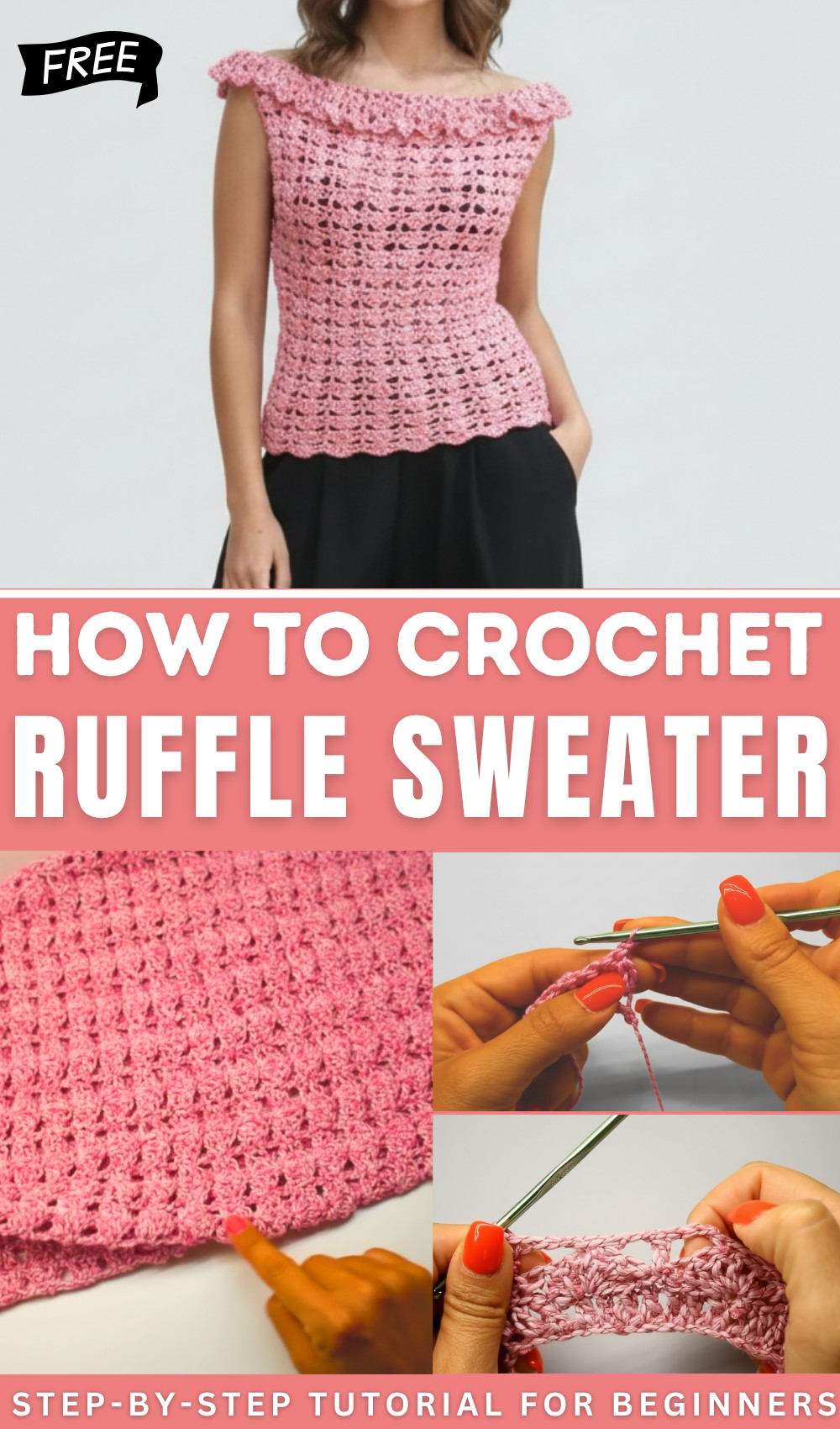 TUTORIAL Janis Ruffle Sweater Crochet 1