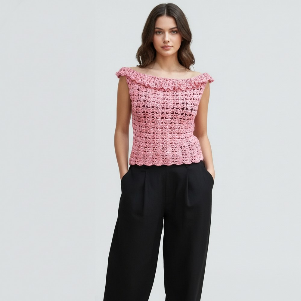 TUTORIAL Janis Ruffle Sweater Crochet 8