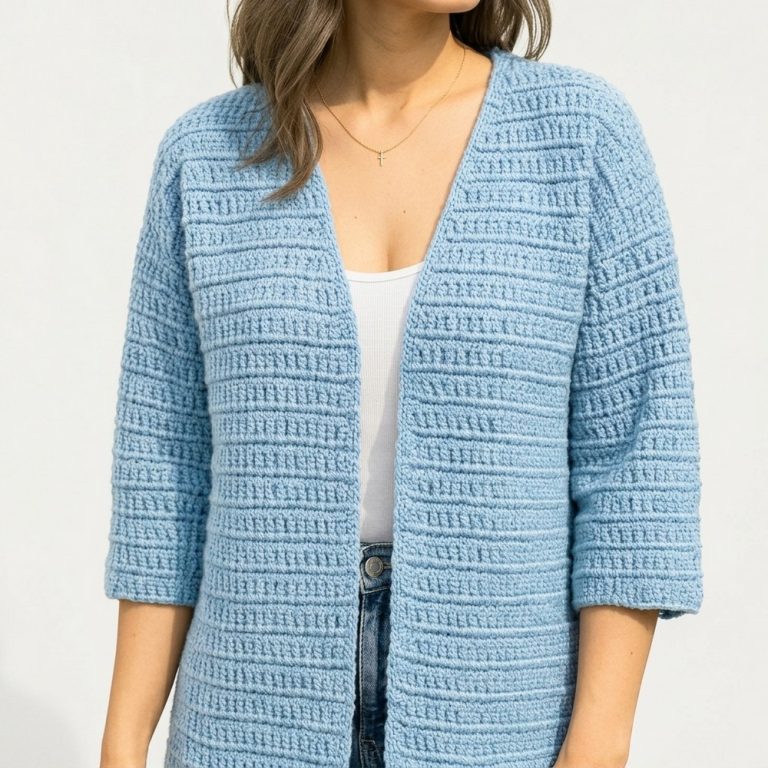 Tutorial Dawn V-Neck Crochet Cardigan Top 9