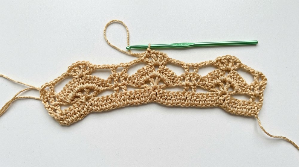 Two-Row Repeat Open Shell Crochet Stitch Tutorial 5