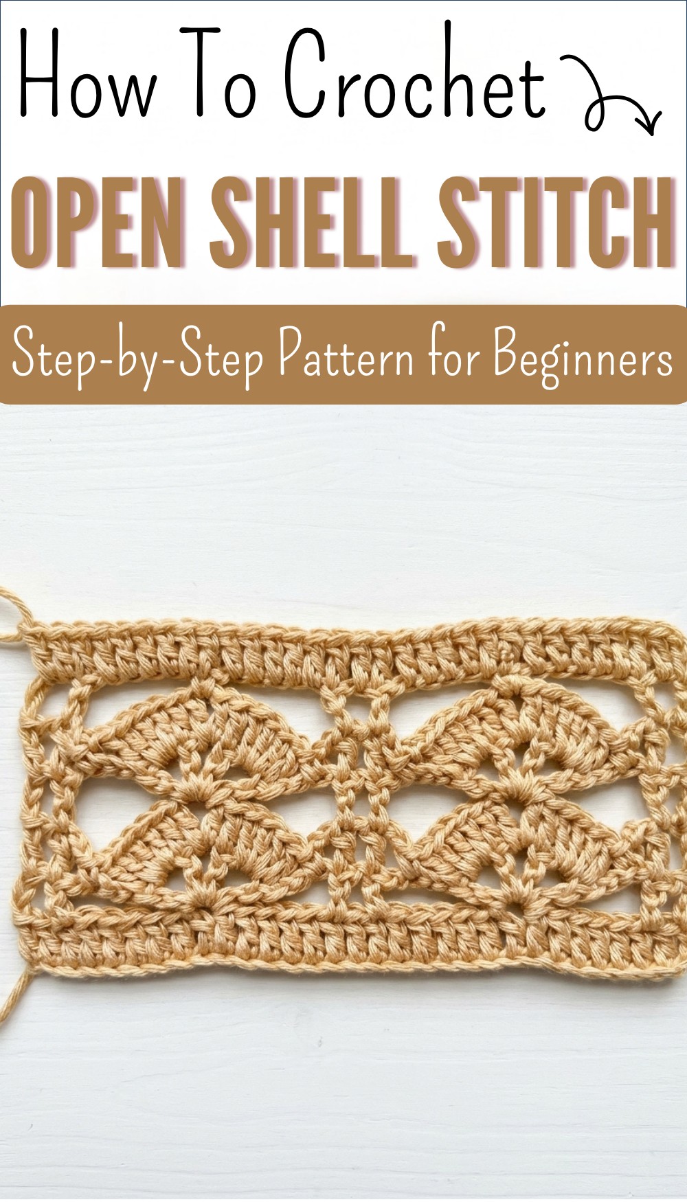 Two-Row Repeat Open Shell Crochet Stitch Tutorial 8