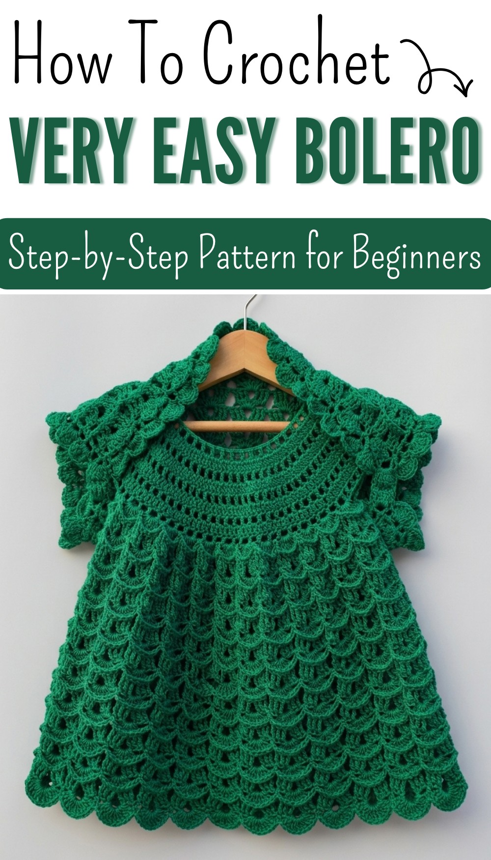 Very easy crochet bolero or torera for girls to match with a dress 8