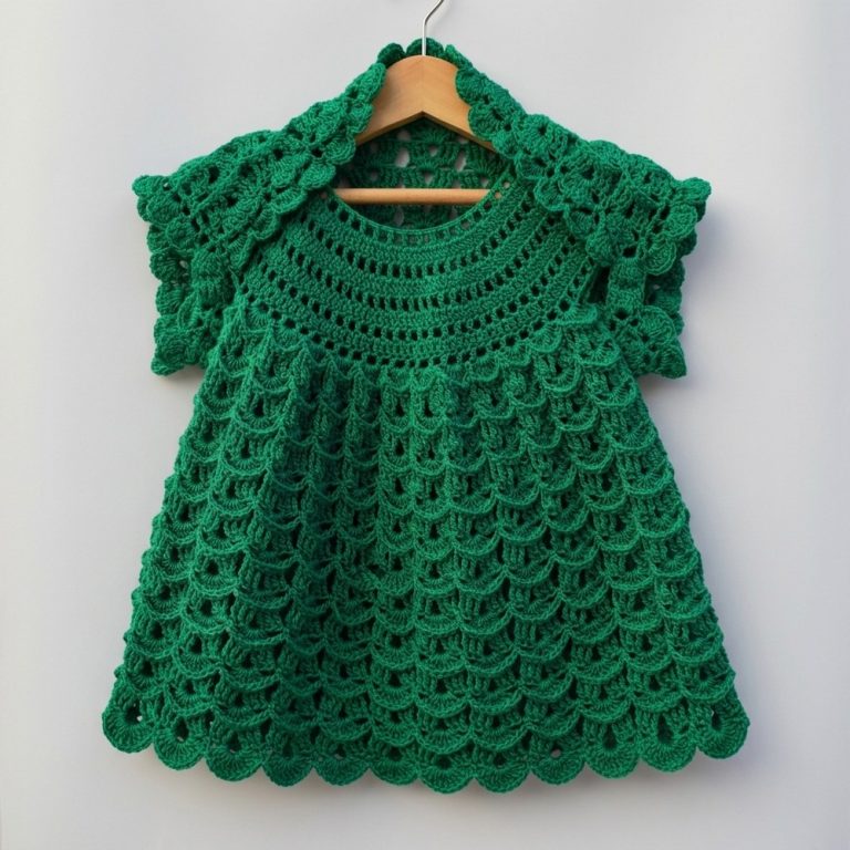 Very easy crochet bolero or torera for girls to match with a dress 9