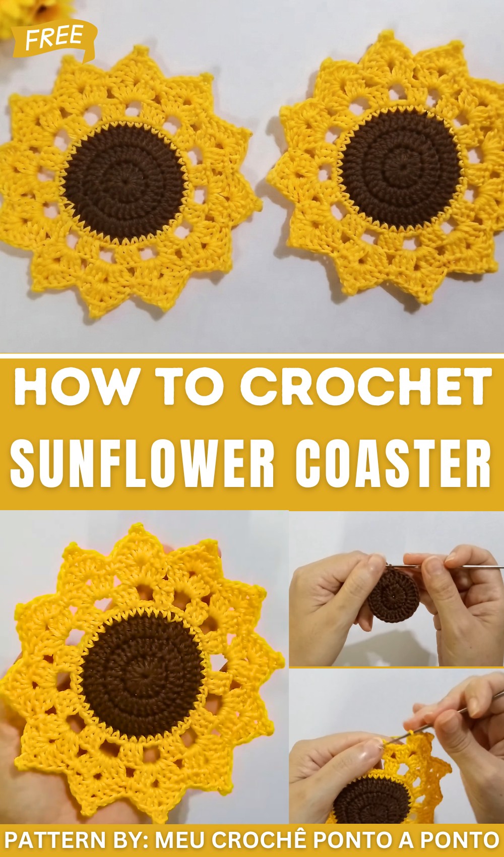Best sellers! Easy and quick sunflower coaster to make (1)