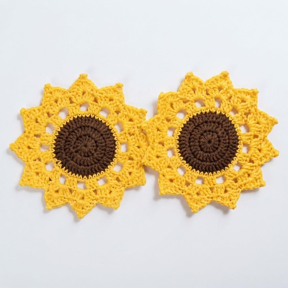 Best sellers! Easy and quick sunflower coaster to make (9)