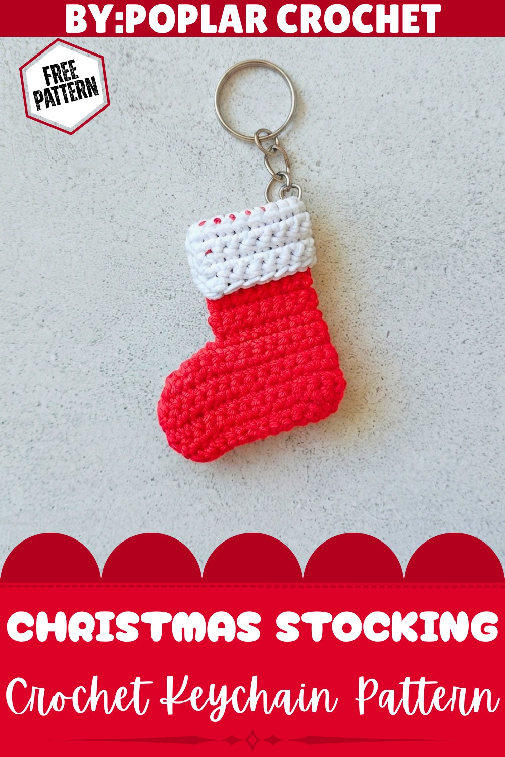 Crochet Christmas Stocking Keychain