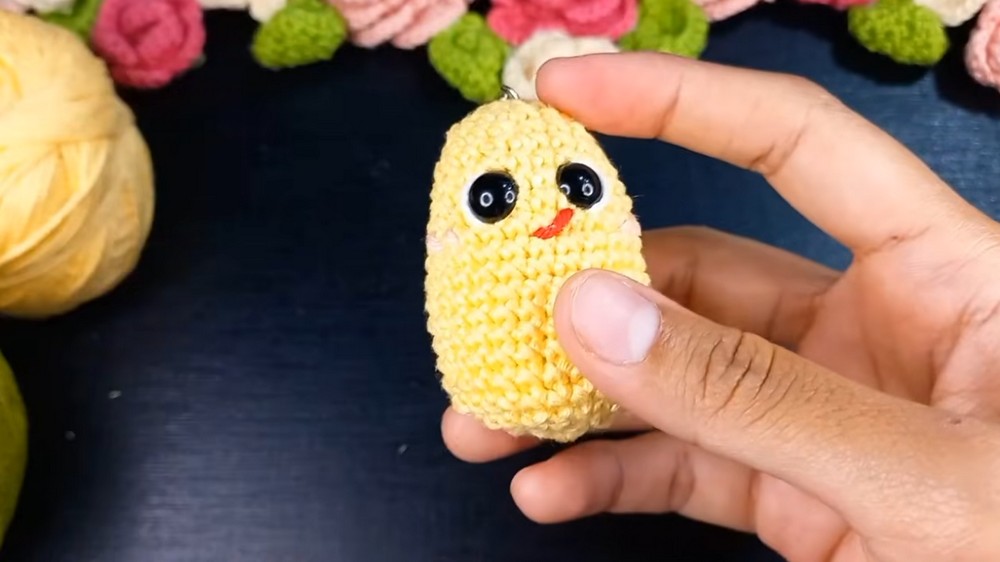 Crochet Corn Keychain