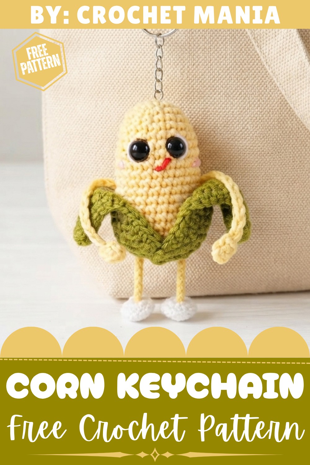 Crochet Cute Corn Keychain Pattern (2)