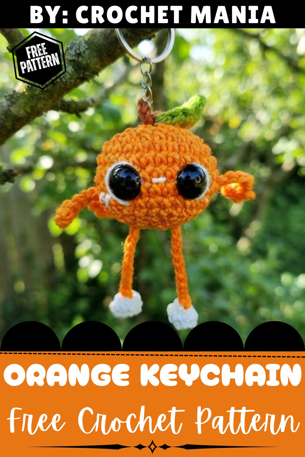 Crochet Cute Orange Keychain Pattern (2)