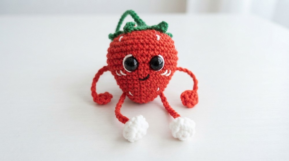 Crochet Cute Strawberry Keychain Pattern (2)
