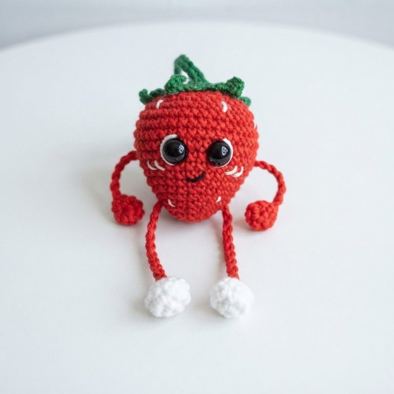 Crochet Cute Strawberry Keychain Pattern (3)