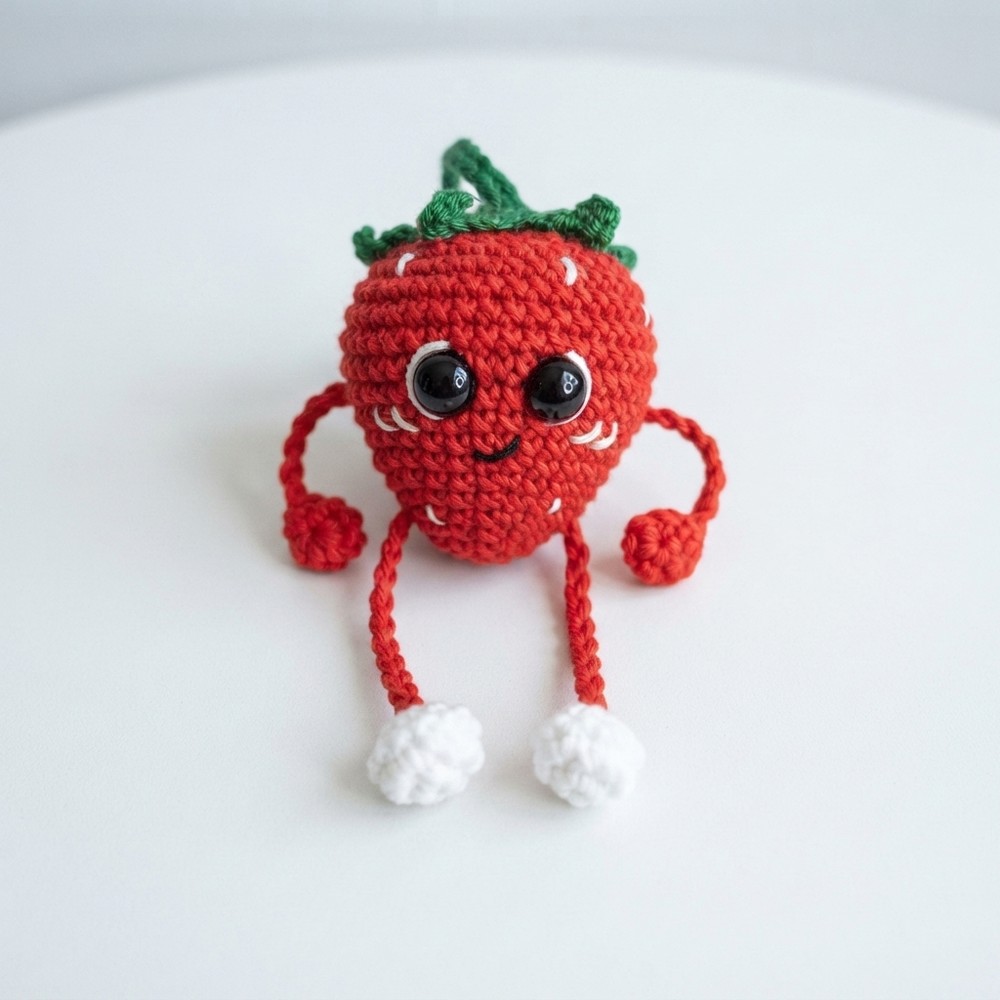 Crochet Cute Strawberry Keychain Pattern (3)