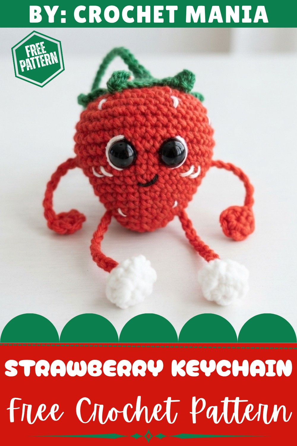 Crochet Cute Strawberry Keychain Pattern (4)