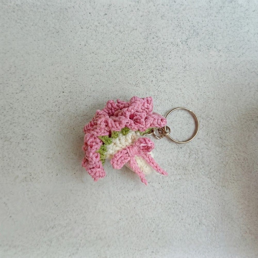 Crochet Flower Bouquet Keychain