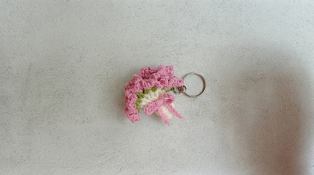 Crochet Flower Bouquet Keychain