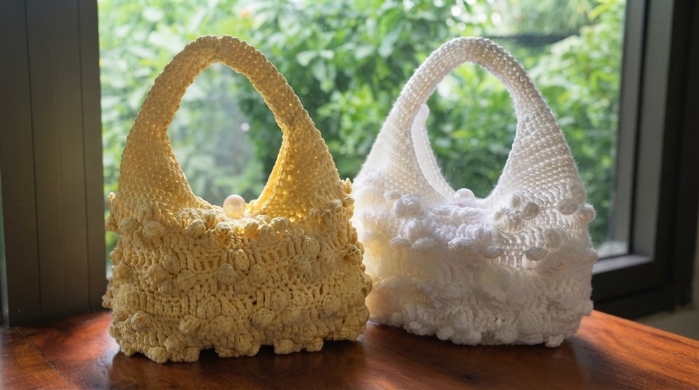 Crochet Popcorn Flower Bag Crochet Idea (2)