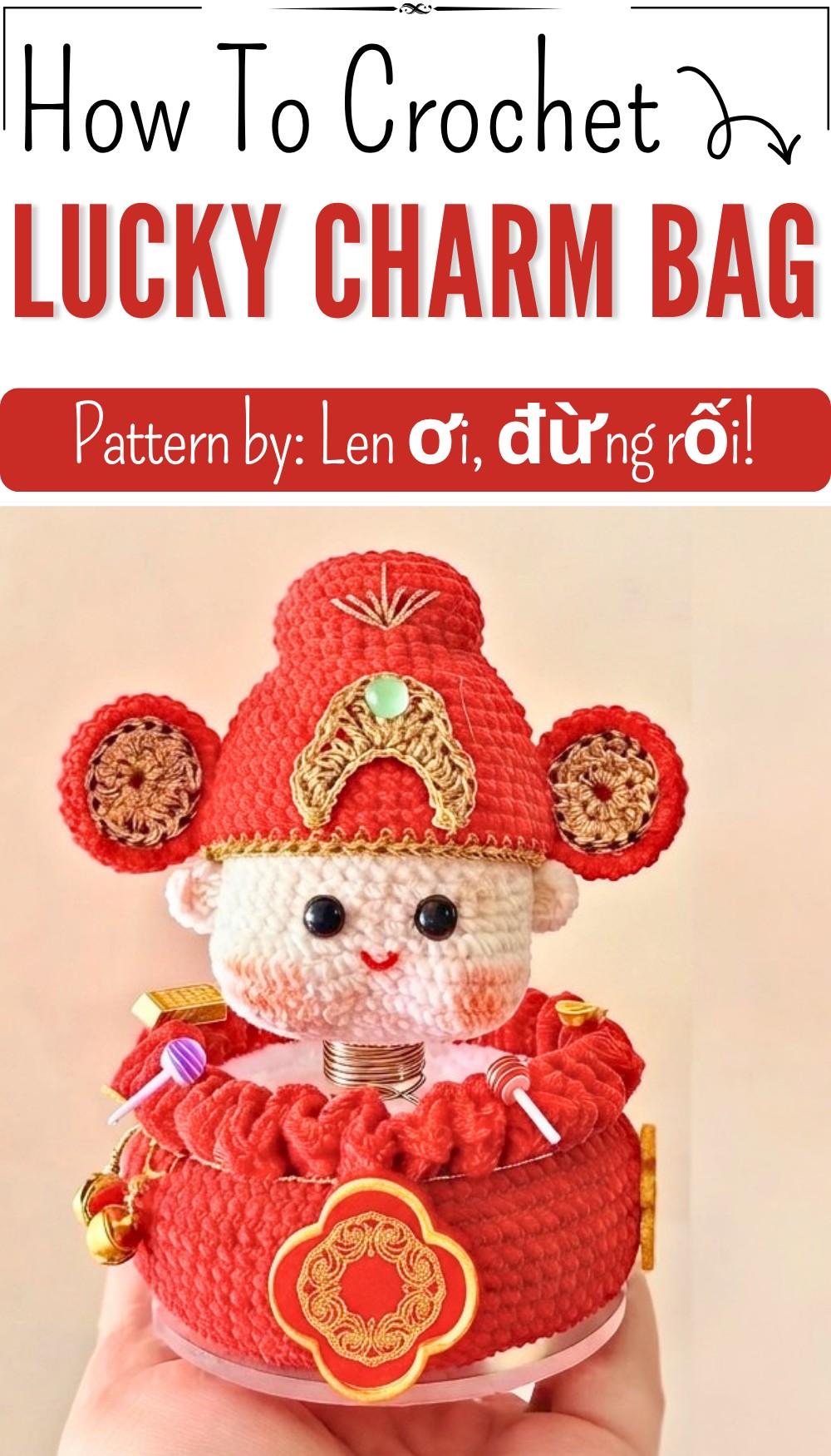 How to Crochet a Lucky Charm Bag for Your Car Lucky Crochet 10