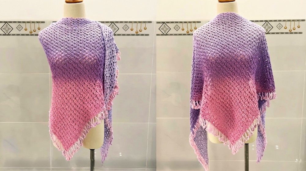 How to Crochet a Triangle Scarf Easy Crochet for Beginners (2)