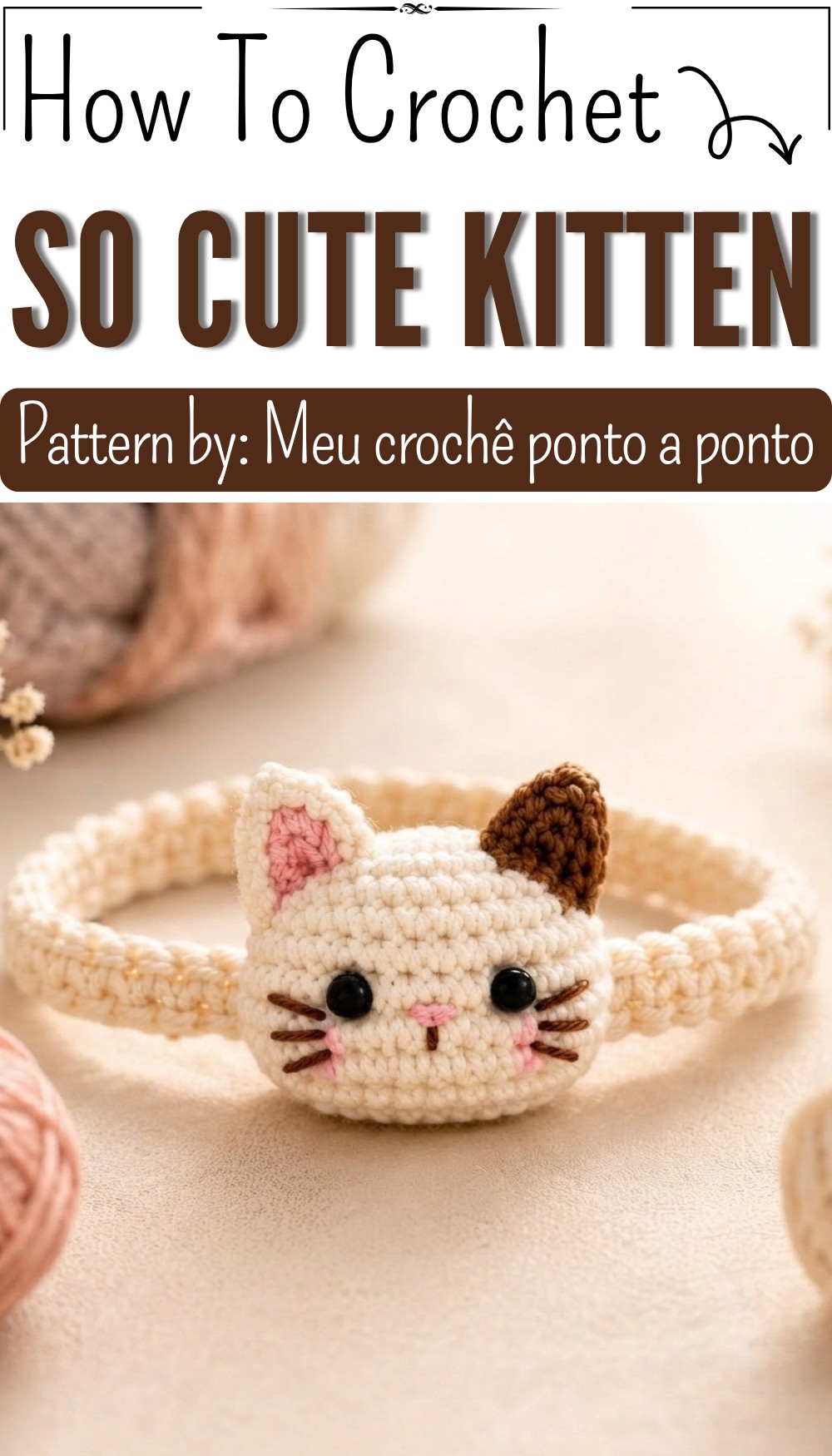 SO CUTE! Easy Crochet Kitten Bracelet Tutorial 8
